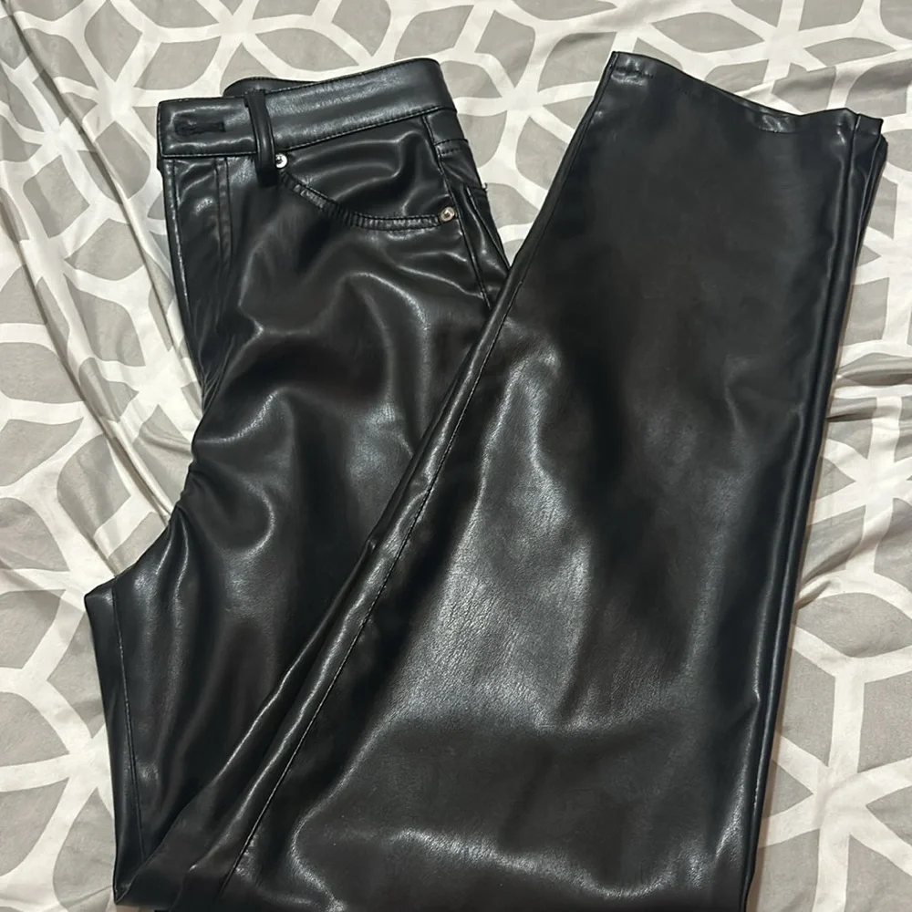 High Rise Leather Pants - Picture 6 of 7